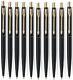 10 X Parker Classic Iconic Matte Black GT Gold Trim Ballpoint Pen Blue Ink