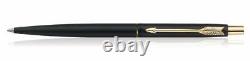 12 X New Parker Classic Matte Black Finish Stainless Steel GT Ball Pen, Blue Ink