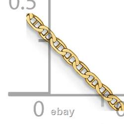 14k 1.5mm Lightweight Flat Anchor Link Chain Anklet PEN50