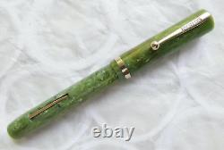 1920's Sheaffer Senior Lifetime Jade Flat Top Oversize Fountain Pen 14K Nib