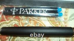 1994 Parker Sonnet Fountain Pen Matte Black & Gold 18Kt Gold Nib New In Box