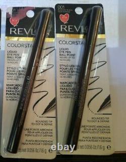 2 Revlon ColorStay Liquid Eye Pen Ball Point Tip 001 Blackest Black. 056 Oz