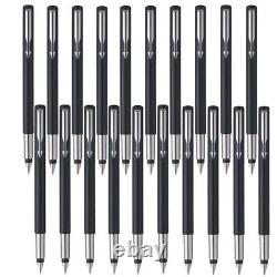 40 Pcs Parker Pen Vector Fountain Pen Matte Black Silver Clip With Fine Nib