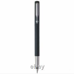 40 Pcs Parker Pen Vector Fountain Pen Matte Black Silver Clip With Fine Nib