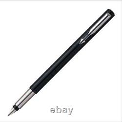 40 Pcs Parker Pen Vector Fountain Pen Matte Black Silver Clip With Fine Nib