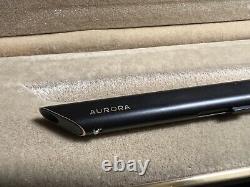 Aurora Pen Sphere Thesi T/91 Lacquer Black Matte Trim Plated Gold 18k New