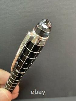 Authentic MONTBLANC Starwalker platinum Trims Matte Black Grid Rollerball pen R