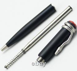 Ballpoint Pen Snake Clip Matte Black Silver Clip Luxury Pens Limited Edition