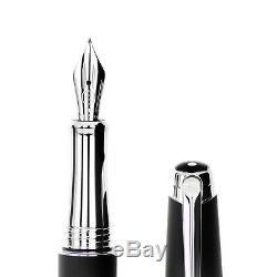 Caran D'Ache Silver-Plated, Lèman Black Matt Fountain pen F