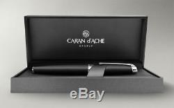Caran D'ache Leman Fountain Pen Matte Black Medium Point 4799.486 -new