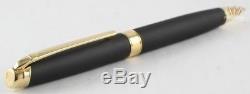 Caran D'ache Leman Matte Black With Gold Trim Ball Point Pen New Model Design