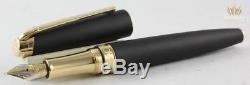 Caran D'ache Leman Matte Black With Gold Trim Fountain Pen Awesome New Model