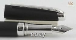 Caran D'ache Leman Matte Black With Silver Trim Fountain Pen Awesome New Model
