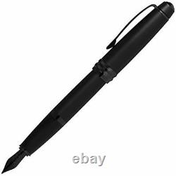 Cross Bailey Matte Black Lacquer Fountain Pen with polished black PVD appoint