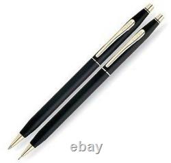 Cross Century Matte Black & Gold Ballpoint Pen & 0.7 Pencil New In Box 250105