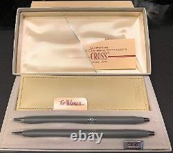 Cross Ladies Set Matte Grey Ballpoint Pen & 0.5 Pencil New In Box Made In Usa