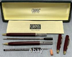 Cross Matte Burgundy & Gold Pen & 0.5mm Pencil Set? NOT PERSONALIZED