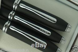 Cross Townsend Smooth Satin Matte Black Fountain Pen, Ball Pen & Rollerball Pen