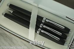 Cross Townsend Smooth Satin Matte Black Fountain Pen, Ball Pen & Rollerball Pen