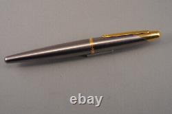 DUNHILL AD 2000 Matte Stainless Steel Fountain pen 18K M Nib Brand New