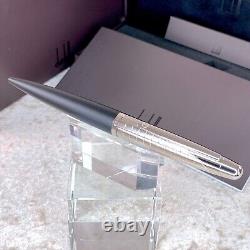 Dunhill Ballpoint Pen AD1800 Rare Matte Black & Silver with Case & Card