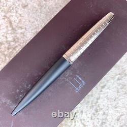 Dunhill Ballpoint Pen AD1800 Rare Matte Black & Silver with Case & Card