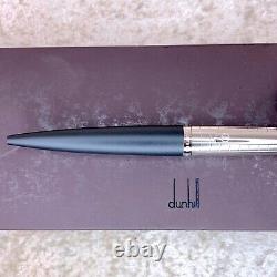 Dunhill Ballpoint Pen AD1800 Rare Matte Black & Silver with Case & Card