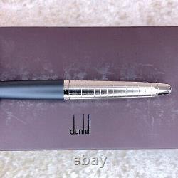 Dunhill Ballpoint Pen AD1800 Rare Matte Black & Silver with Case & Card