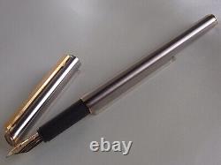 Dunhill Gemline Fountain Pen 14K Nib Steel Matte Finished GT