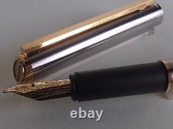 Dunhill Gemline Fountain Pen 14K Nib Steel Matte Finished GT