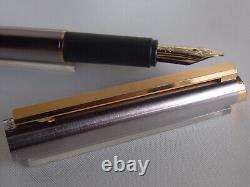 Dunhill Gemline Fountain Pen 14K Nib Steel Matte Finished GT