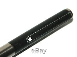 Excellent Montblanc Slim Line Fountain Pen Brushed Steel Matt Black #b Large