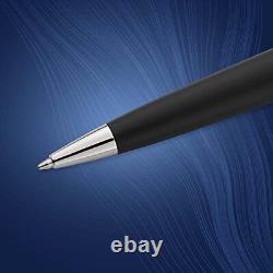Expert Ballpoint Pen, Matte Black with Chrome Trim, Medium Point with Blue In