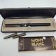Extreme Montblanc Slim Line Matte Black Fountain Pen with Case #71a628