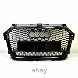 Front Grill Look RS1 Black For Audi A1 8X 2015-19 Honeycomb Grill Bumper