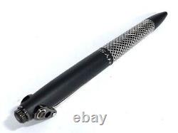 HYSEK Matte Black/Silver argyle Twisted Ballpoint Pen (No Box) Super Rare