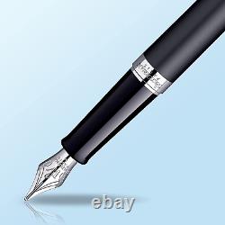 Hemisphere Essential Matte Black Chrome Trim Medium Point Fountain Pen S092083