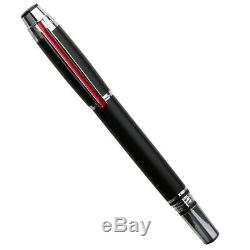 Hero 200E 14K Solid Gold Nib Fountain Pen Chrome Trim Matte Black Signature Pen