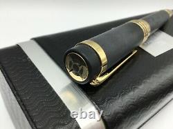 (JLC) Tibaldi (by Montegrappa) Matte Black Lacquer Yellow Gold Ballpoint Pen New