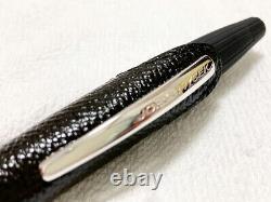 JORG HYSEK Matte Black Ballpoint Pen wz/Box, Manual Leather cap Super Rare F/S