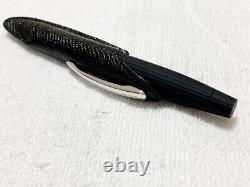 JORG HYSEK Matte Black Ballpoint Pen wz/Box, Manual Leather cap Super Rare F/S