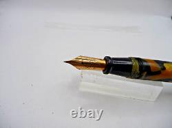 Jos. Lipic Black and Pearl Flat Top Fountain Pen-l4k medium nib-working