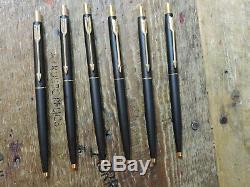 LOT of 12 1990s Vintage Matte Black Gold Trim GT PARKER CLASSIC ballpoint pens