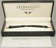 Leonardo Momento Zero Matte Black & Rhodium Fountain Pen M Nib New in Box