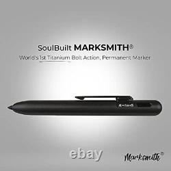 MARKSMITH Titanium Retractable Permanent Marker Matte Black Write On Any Su