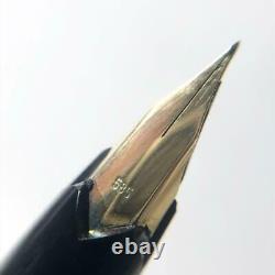 MONTBLANC Meisterstuck Fountain Pen No. 220 Matt Black x Gold Rare 1970s' 14K 585
