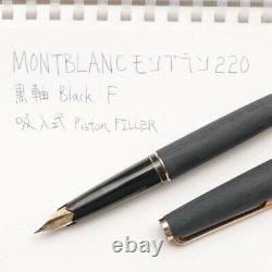 Montblanc 220 Black & Gold Fountain Pen F Nib Matte Finished USED