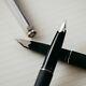 Montblanc 225 Matte Black & Brushed Silver Fountain Pen Preowned