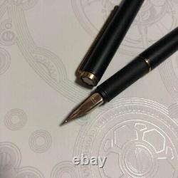 Montblanc Fountain Pen Slim Line Matt Black/Gold F/S JAPAN