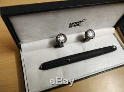 Montblanc Matte Black Fountain Pen with CUFF-LINKS best Classic gift for him